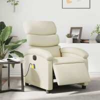 vidaXL Massagesessel Elektrisch Creme Kunstleder