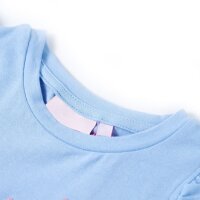 Kinder-T-Shirt mit R&uuml;schen&auml;rmeln Hellblau 92