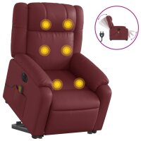 vidaXL Massagesessel mit Aufstehhilfe Elektrisch Weinrot...