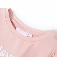 Kinder-T-Shirt mit R&uuml;schen&auml;rmeln Hellrosa 104