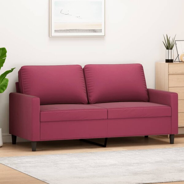 vidaXL 2-Sitzer-Sofa Weinrot 140 cm Samt