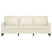 vidaXL 3-Sitzer-Sofa Creme 180 cm Samt