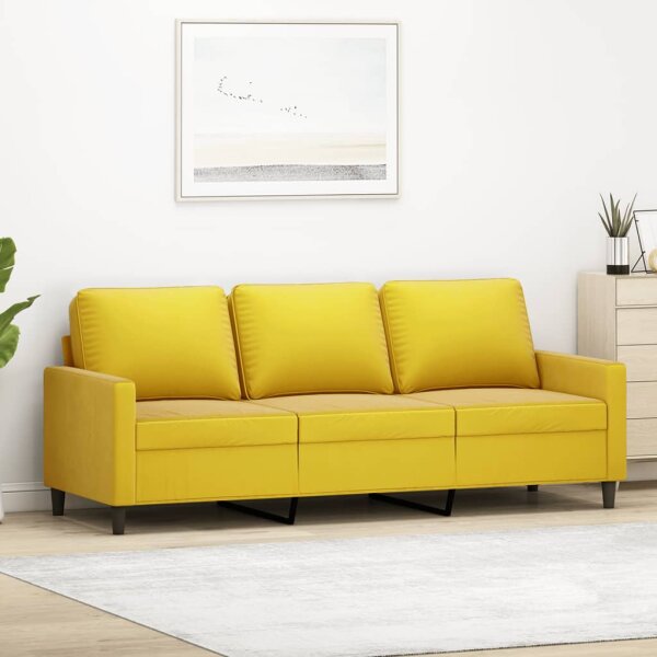 vidaXL 3-Sitzer-Sofa Gelb 180 cm Samt