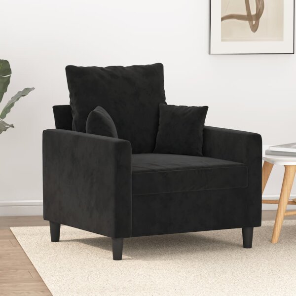 vidaXL Sessel Schwarz 60 cm Samt