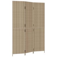 vidaXL Paravent 3-tlg. Beige Poly Rattan