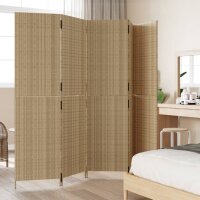 vidaXL Paravent 5-tlg. Beige Poly Rattan