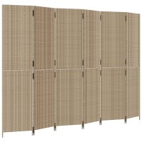 vidaXL Paravent 6-tlg. Beige Poly Rattan