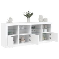 vidaXL Sideboard mit LED-Leuchten Weiß 164x37x67 cm