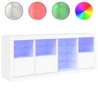 vidaXL Sideboard mit LED-Leuchten Weiß 164x37x67 cm