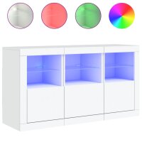 vidaXL Sideboard mit LED-Leuchten Weiß 123x37x67 cm