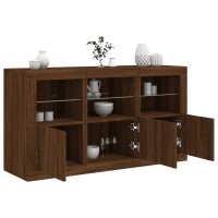 vidaXL Sideboard mit LED-Leuchten Braun Eichen-Optik...