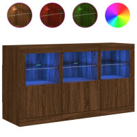 vidaXL Sideboard mit LED-Leuchten Braun Eichen-Optik...