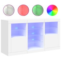 vidaXL Sideboard mit LED-Leuchten Weiß 123x37x67 cm