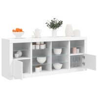 vidaXL Sideboard mit LED-Leuchten Weiß 163x37x67 cm