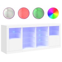 vidaXL Sideboard mit LED-Leuchten Weiß 163x37x67 cm