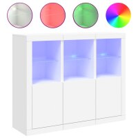 vidaXL Sideboards mit LED-Leuchten 3 Stk. Weiß...