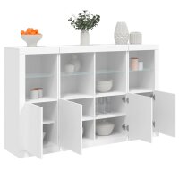 vidaXL Sideboards mit LED-Leuchten 3 Stk. Weiß...