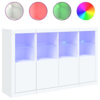 vidaXL Sideboards mit LED-Leuchten 3 Stk. Weiß...