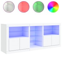 vidaXL Sideboard mit LED-Leuchten Weiß 162x37x67 cm