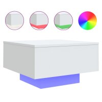 vidaXL Couchtisch mit LED-Leuchten Wei&szlig; 55x55x31 cm