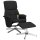vidaXL Massagesessel mit Fußhocker Schwarz Stoff