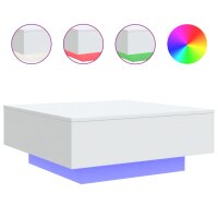 vidaXL Couchtisch mit LED-Leuchten Wei&szlig; 80x80x31 cm