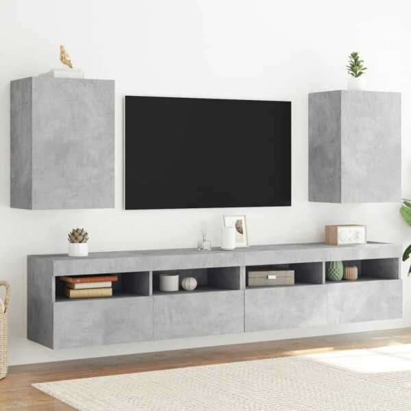 vidaXL TV-Wandschr&auml;nke 2 Stk. Betongrau 40,5x30x60 cm Holzwerkstoff