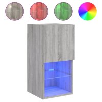 vidaXL TV-Schrank mit LED-Leuchten Grau Sonoma 30,5x30x60 cm