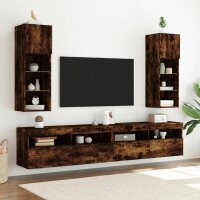 vidaXL TV-Schrank mit LED-Leuchten R&auml;uchereiche 30,5x30x90 cm