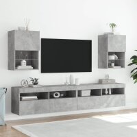 vidaXL TV-Schrank mit LED-Leuchten Betongrau 40,5x30x60 cm