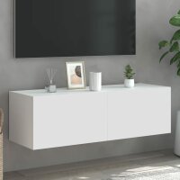 vidaXL TV-Wandschrank mit LED-Leuchten Wei&szlig; 100x35x31 cm