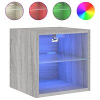 vidaXL TV-Wandschrank mit LED-Leuchten Grau Sonoma...