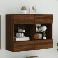 vidaXL TV-Wandschrank mit LED-Leuchten Braun Eichen-Optik