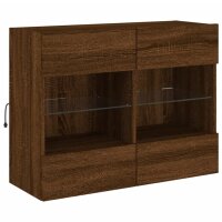 vidaXL TV-Wandschrank mit LED-Leuchten Braun Eichen-Optik