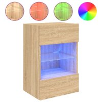 vidaXL TV-Wandschrank mit LED-Leuchten Sonoma-Eiche 40x30x60,5 cm