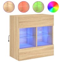 vidaXL TV-Wandschrank mit LED-Leuchten Sonoma-Eiche 58,5x30x60,5 cm