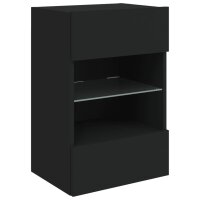 vidaXL TV-Wandschrank mit LED-Leuchten Schwarz 40x30x60,5 cm