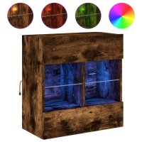 vidaXL TV-Wandschrank mit LED-Leuchten R&auml;uchereiche 58,5x30x60,5 cm