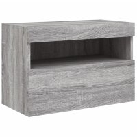 vidaXL TV-Wandschrank mit LED-Leuchten Grau Sonoma 60x30x40 cm