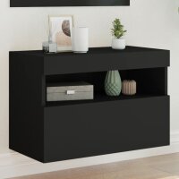 vidaXL TV-Wandschrank mit LED-Leuchten Schwarz 60x30x40 cm