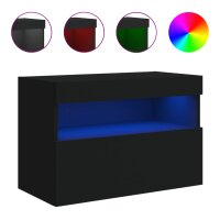 vidaXL TV-Wandschrank mit LED-Leuchten Schwarz 60x30x40 cm