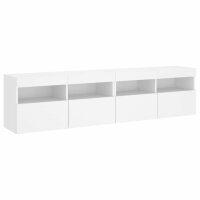 vidaXL TV-Wandschr&auml;nke mit LED-Leuchten 2 Stk. Wei&szlig; 80x30x40 cm