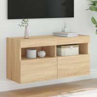 vidaXL TV-Wandschrank mit LED-Leuchten Sonoma-Eiche 80x30x40 cm