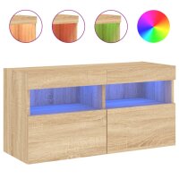 vidaXL TV-Wandschrank mit LED-Leuchten Sonoma-Eiche 80x30x40 cm