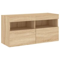 vidaXL TV-Wandschrank mit LED-Leuchten Sonoma-Eiche 80x30x40 cm