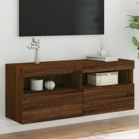 vidaXL TV-Wandschrank mit LED-Leuchten Braun Eichen-Optik 100x30x40 cm