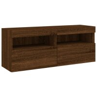 vidaXL TV-Wandschrank mit LED-Leuchten Braun Eichen-Optik 100x30x40 cm