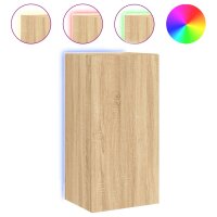 vidaXL TV-Wandschrank mit LED-Leuchten Sonoma-Eiche 40,5x35x80 cm