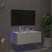 vidaXL TV-Wandschrank mit LED-Leuchten Wei&szlig; 80x35x31 cm