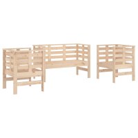 vidaXL 3-tlg. Garten-Lounge-Set Massivholz Kiefer